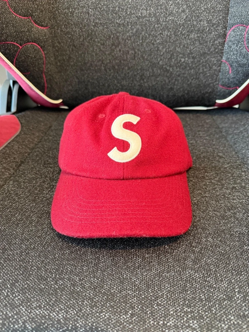 Supreme Wool S Logo 6 Panel (FW21) red